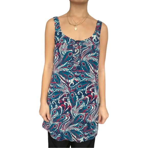 GUESS Chiffon Printed Dress with Buttons - Picture 4 of 5